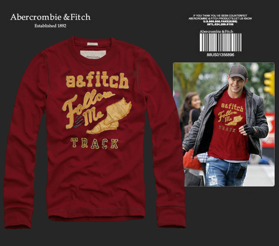 Abercrombie Fitch Hombres De Cuello Redondo Con Gente Fotos Largo Remera AF6056